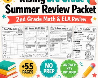 Oplopend zomerrecensiepakket 3e leerjaar, ELA wiskunde 2e leerjaar (digitale download)