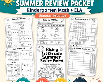 Zomerrecensiepakket 1e klas stijgend, kleuterschool wiskunde ELA (digitale download)