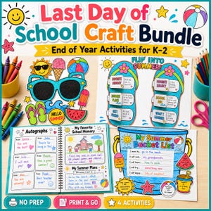 Summer Bucket List Craft | End of Year Writing Activity for Kids (PDF ...