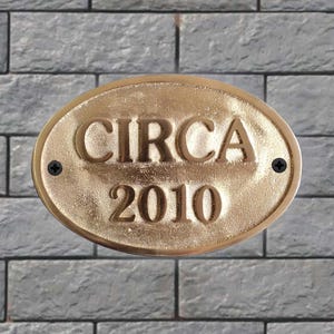 Personalized Brass Circa sign -Vintage style Door sign - House warming gifts -  Established plaques Door signs - Office signs