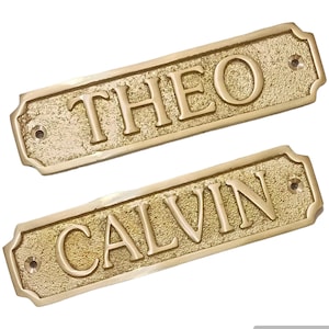 Custom Cast Brass door signs & plaques - Any language plaques - Customized size plaques - Custom name signs - Brass gold finish sign
