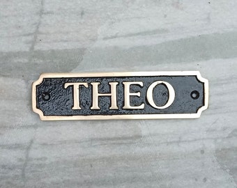 Personalized 3D Cast Brass Sign: Custom Name Plaque