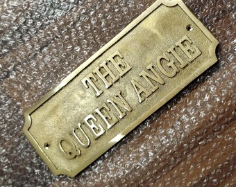 Cast Brass Custom Address Sign: Gold Finish, 3D Lettering