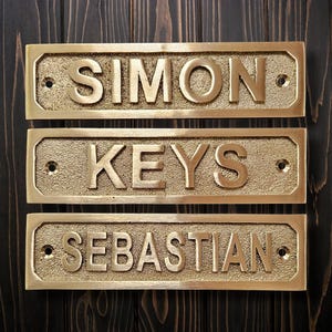 Custom Brass Name Plaque: Gold Finish Personalized Door Sign