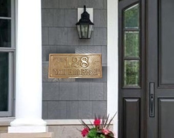 Cast Brass Address Sign: Personalized Family Name Plaque