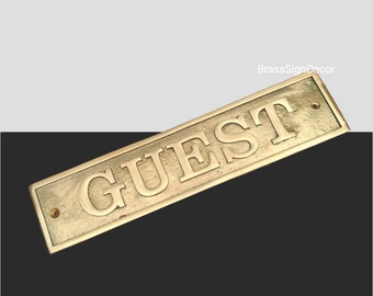 Personalized Brass door signs & plaques - Custom language plaques - Custom size plaques - Custom name signs - brass gold finish sign