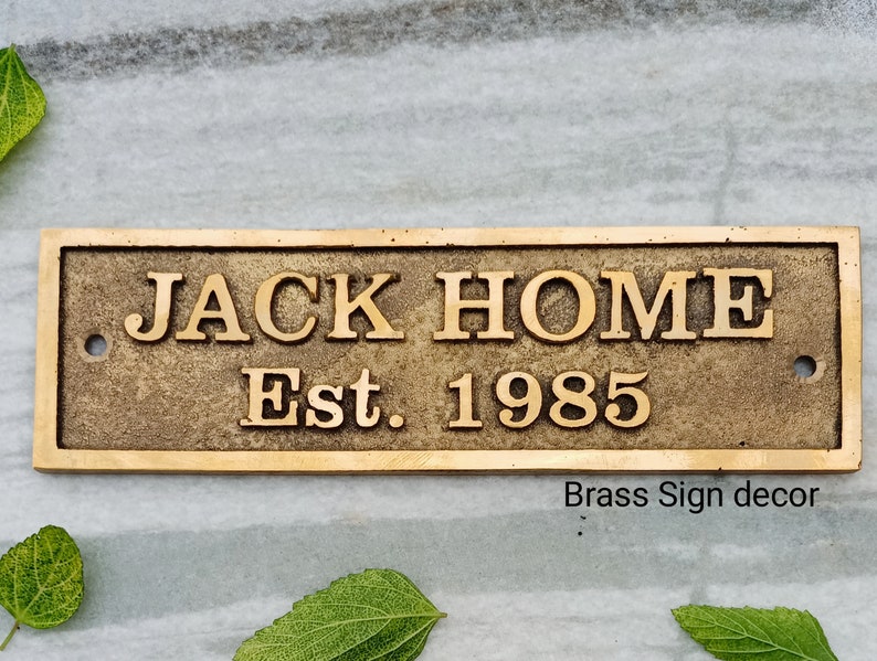 Personalized Plaque, Brass Sign Plaque, Handmade Brass Plate, Anniversary Gift, Retirement gift, Memorial Plaque, Brass Finish Plaque, Family Name Sign
