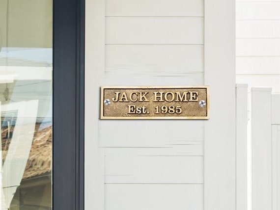 Cast Brass Personalized Plaque: Custom Family Name, Established Date