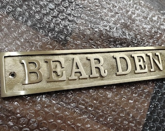 Personalized Brass Plaque: Custom Name Sign, Home & Garden Decor