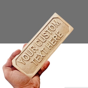 Personalized Brass Plaque - Heavy duty cast brass 3D signs, Name Plates, and Awards - Perfect for Office, Home decor or Garden decor sign