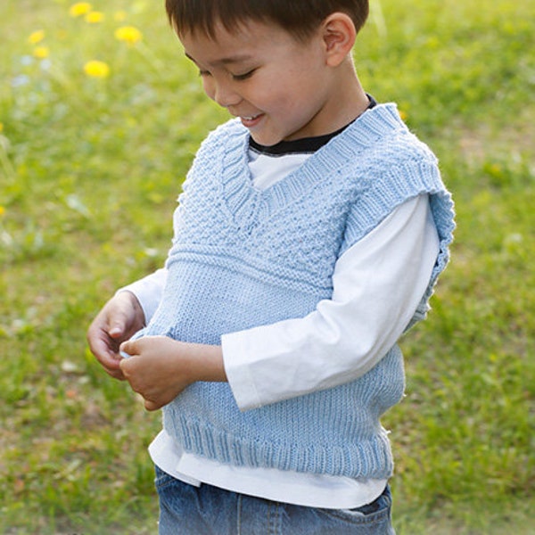 Gilet en tricot pour garçon fait à la main - Mélange doux et confortable de laine et d'alpaga