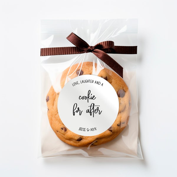 Cookie For After -Wedding Favor Stickers - 2" Round Stickers - Commercially Printed -  Stickers for Favor Bags - Wedding Favors