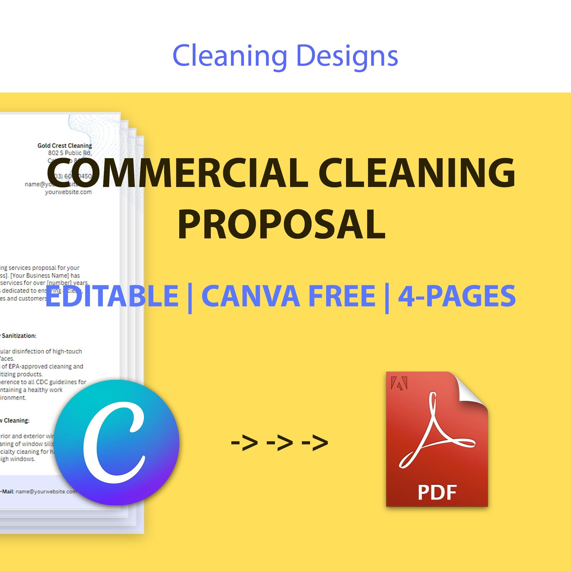 Commercial Cleaning Proposal Cleaning Proposal Commercial Etsy