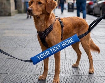 Your text here! Dog lead sleeve, custom, your choice of text and colour, lead wrap, cover, slip. funny or serious. personalised