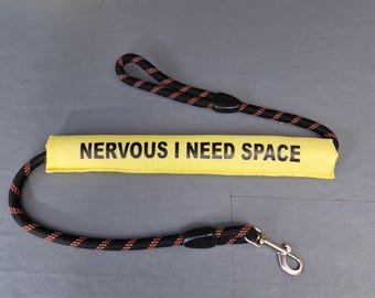 Dog lead sleeve, lead wrap, lead cover, lead slip. NERVOUS, REACTIVE, need SPACE, blind dog, deaf dog. multi listing