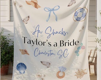 Banner per addio al nubilato a Cape Cod: decorazioni personalizzate per la festa con conchiglie e campane nuziali