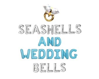 Seashells and Wedding Bells Bachelorette Balloon Kit: Custom Letter Balloon Garland Party Decorations