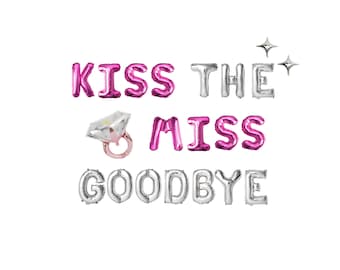 Kiss the Miss Goodbye Bachelorette Balloon Kit: Custom Letter Balloon Garland Party Decorations