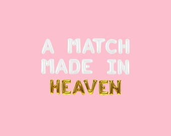 A Match Made in Heaven Bachelorette Balloon Kit: Custom Letter Balloon Garland Party Decorations