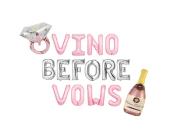 Vino Before Vows Bachelorette Balloon Kit: Custom Letter Balloon Garland Party Decorations