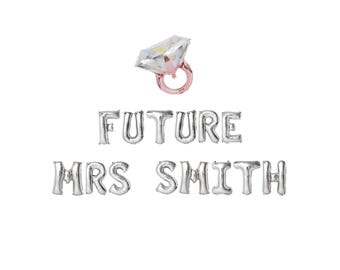 Future Mrs Bachelorette Balloon Kit: Custom Bridal Shower Letter Balloon Garland Party Decorations