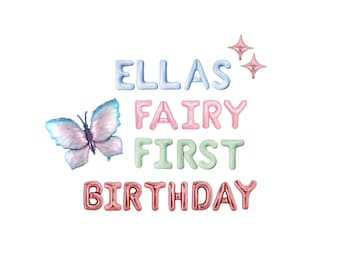 Fairy First Birthday Balloon Kit: Custom Letter Balloon Garland Party Decorations
