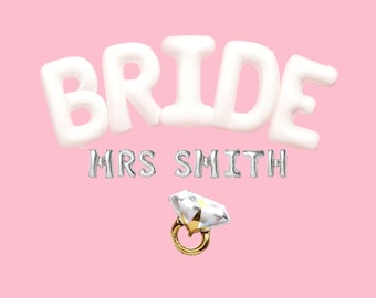 Jumbo 40" Bride Balloon Kit: Custom Letter Balloon Garland Party Decorations