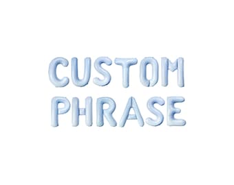 Custom Matte Blue Balloon Phrase Kit: Baby Blue Letter Balloon Garland Party Decor
