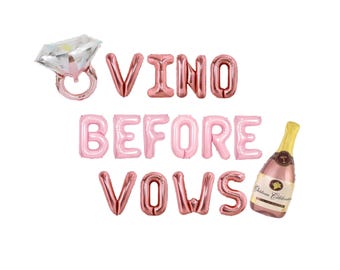 Vino Before Vows Bachelorette Balloon Kit: Custom Letter Balloon Garland Party Decorations