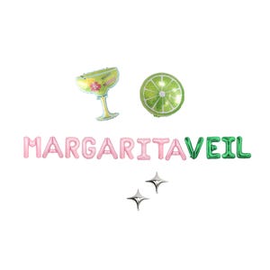Margaritaveil Bachelorette Letter Balloon Kit Custom Margs And Matrimony Bachelorette Party Decorations Margarita Party Balloons