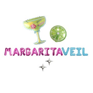 Margaritaveil Bachelorette Letter Balloon Kit Custom Margs And Matrimony Bachelorette Party Decorations Margarita Party Balloons
