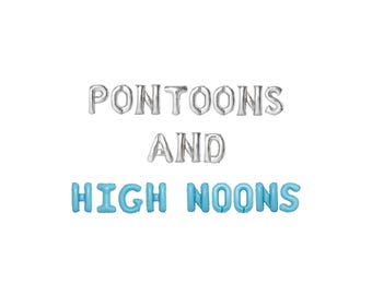 Pontoons and High Noons Bachelorette Balloon Kit: Custom Letter Balloon Garland Party Decorations