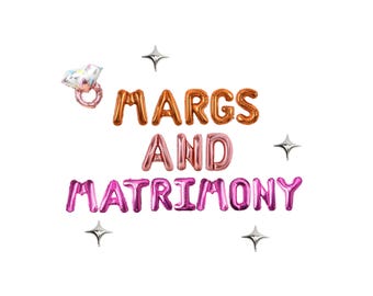 Margs and Matrimony Bachelorette Balloon Kit: Custom Letter Balloon Garland Party Decorations