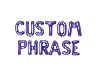 Custom Balloon Phrase Kit: Purple Letter Balloon Garland Party Decor