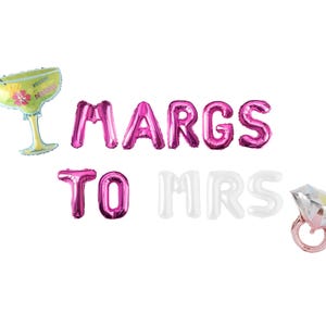 Margs to Mrs Margaritaveil Bachelorette Letter Balloon Kit Custom Margs And Matrimony Bachelorette Party Decorations Margarita Party