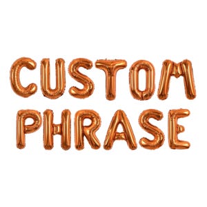 Custom Balloon Phrase Kit: Orange Letter Balloon Garland Party Decor