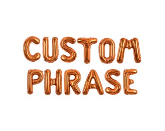 Custom Balloon Phrase Kit: Orange Letter Balloon Garland Party Decor