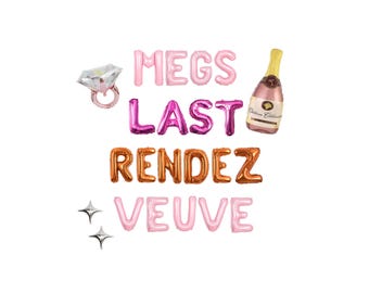 Last Rendez Veuve Bachelorette Balloon Kit: Custom Letter Balloon Garland Party Decorations