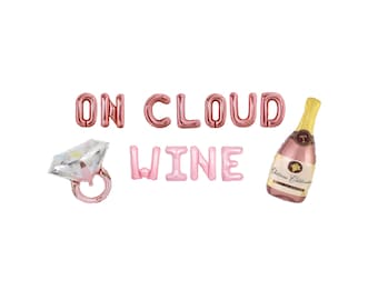 On Cloud Wine Bachelorette Balloon Kit: Custom Letter Balloon Garland Party Decorations