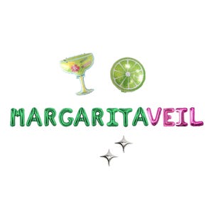 Margaritaveil Bachelorette Letter Balloon Kit Custom Margs And Matrimony Bachelorette Party Decorations Margarita Party Balloons