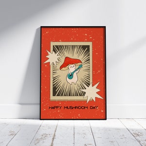 Retro Pilz Poster, süße Wand Kunst, Positives Zitat Poster, süße Pilz Tag Poster, Kinderzimmer Wand Dekor
