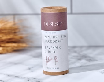 Natural Sensitive Deodorant, Solid Cream, Free From Artificial Scents, Plastic Free, US-Made