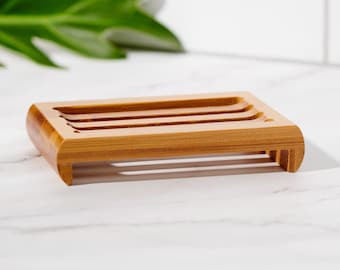 Porte-savon en bambou, plate-forme surélevée, accessoire de salle de bain et de cuisine naturel