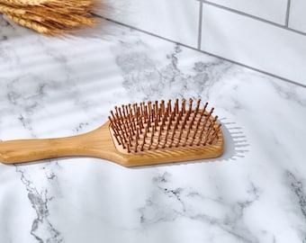 Bamboo Paddle Hair Brush, Detangles and Massages, Plastic Free