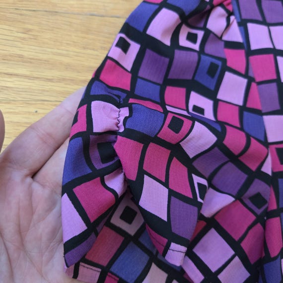 RARE 2000s Abstract Pink and Purple Patterned But… - image 7