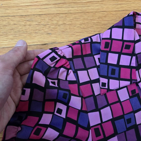 RARE 2000s Abstract Pink and Purple Patterned But… - image 8