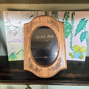Vintage Solid Oak 5in. by 7in. Wooden Picture Frame