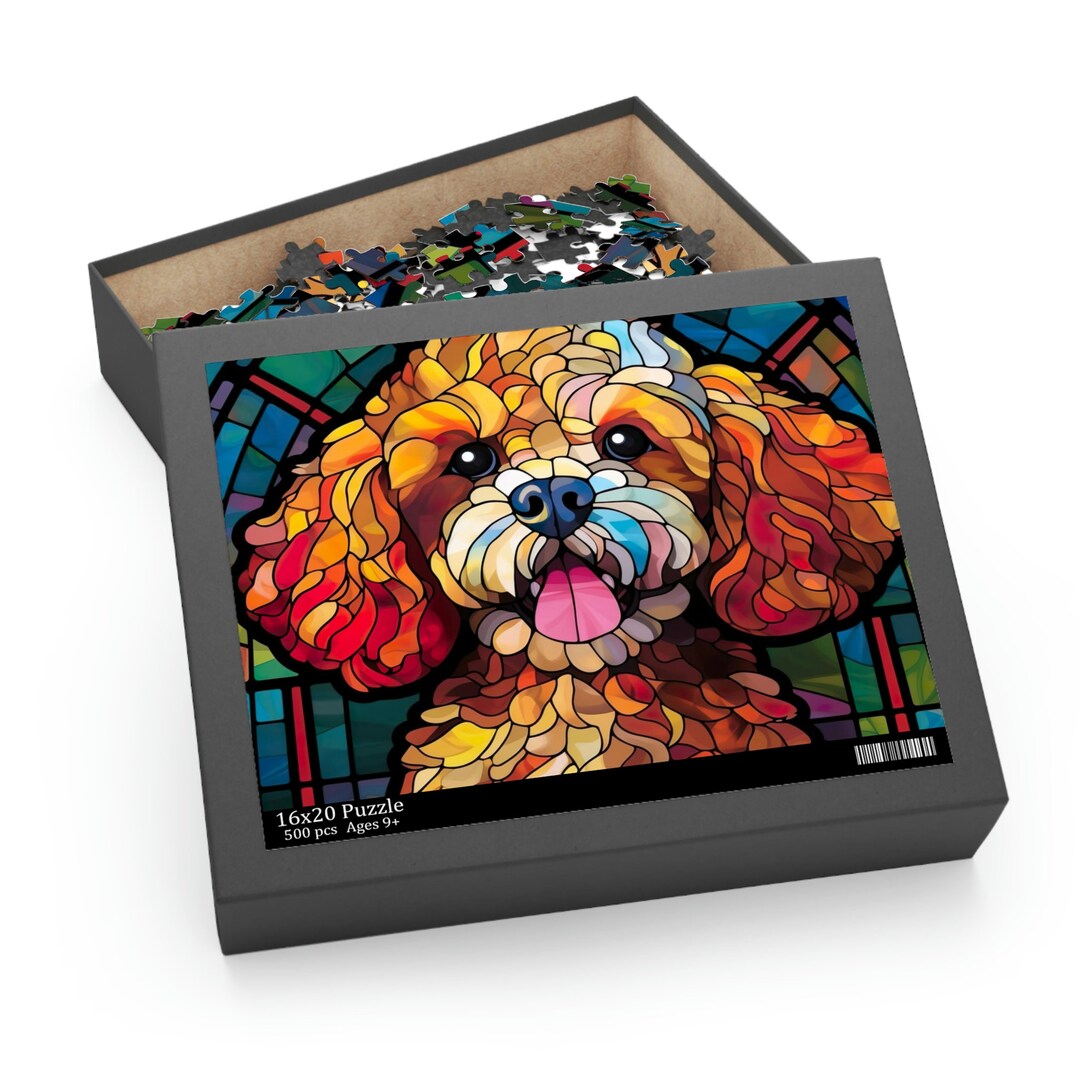 Puzzle Poodle Stain Glass Jigsaw Puzzle Puzzle Unique Etsy