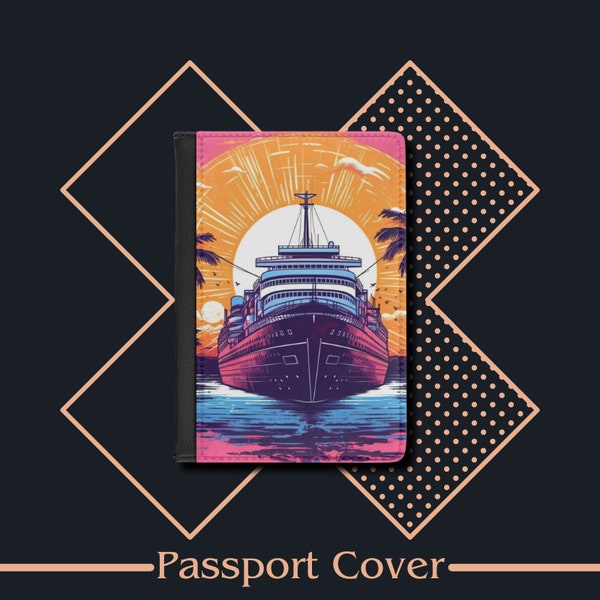 Passport Cover Cruise Ship, Passport Case, Leather Passport Holder, Travel Gift, Traveler's Gift, Travel Wallet, Travel Accessories