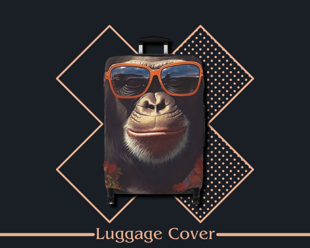 Luggage Cover Monkey With Shades, Luggage Protector, Cover, Traveler